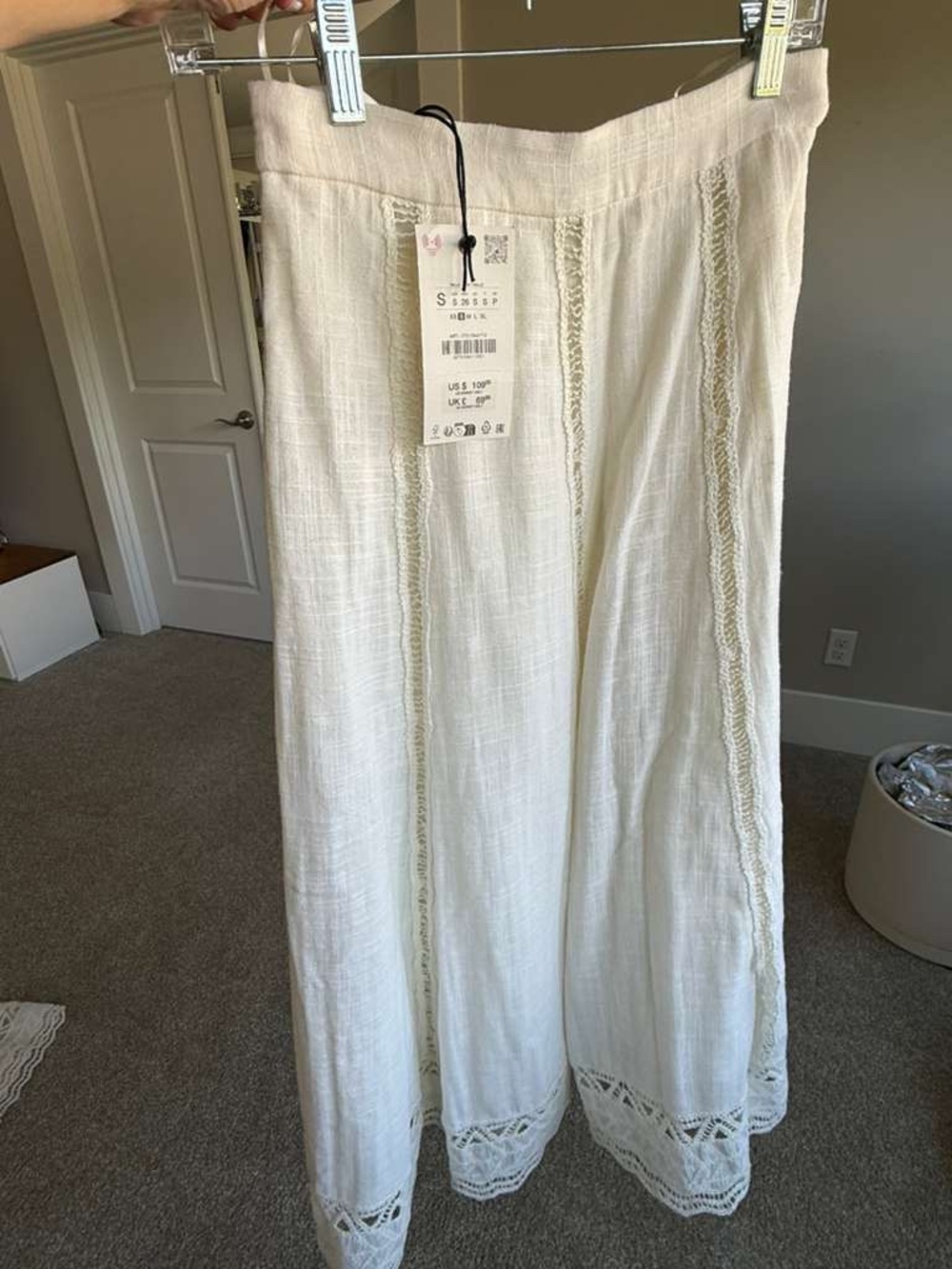 SET OF ZARA OUTFIT $79 SHIRT AND $119 SKIRT CROCHET ZW COLLECTION ECRU - Picture 12 of 12